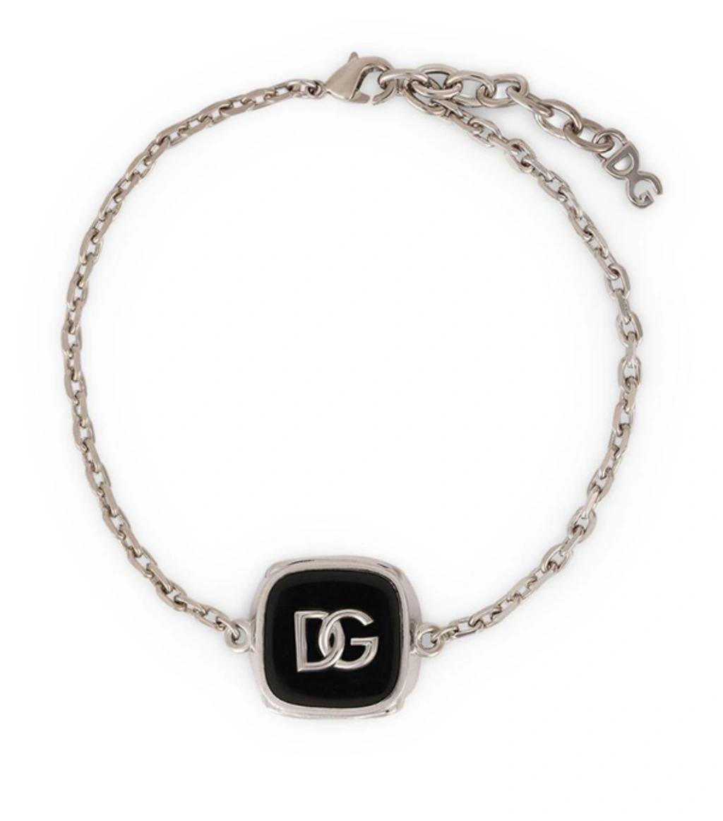 Bracelet With Enameled Dg Logo In Silver Product Image