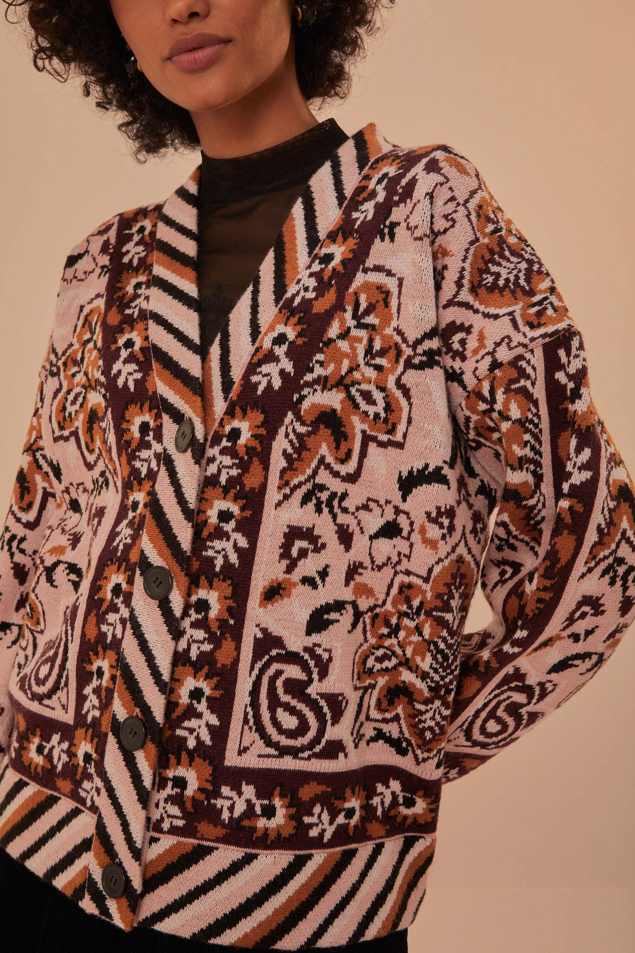 Glam Tapestry Knit Cardigan Product Image