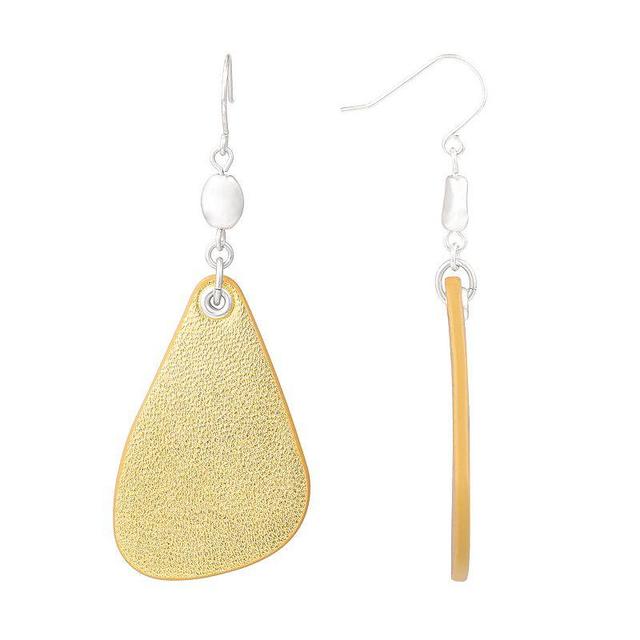 Bella Uno Silver Tone Leather Drop Earrings, Womens, Two Tone Product Image