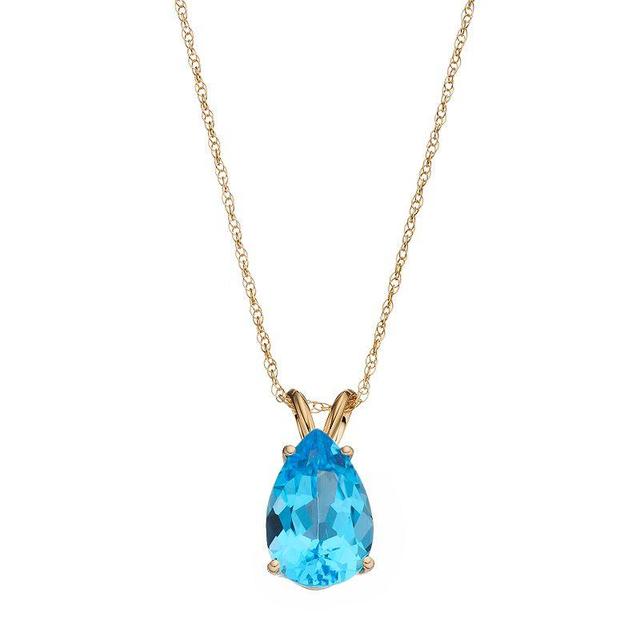 Swiss Blue Topaz (3-5/8 ct. t.w.) Pendant Necklace in 14K Yellow Gold. Also Available and Citrine - Amethyst Product Image