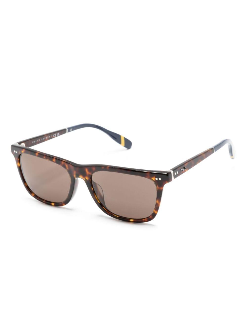 Tortoiseshell-effect Square-frame Sunglasses In Brown Product Image