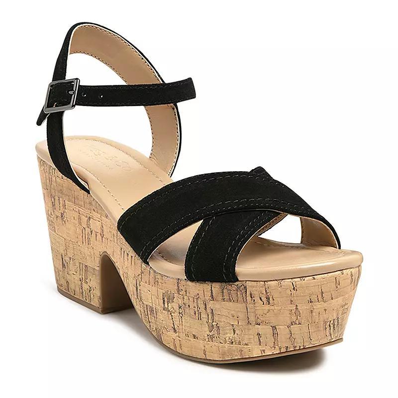 Rag & Co Ulla Womens Suede Platform Sandals Product Image