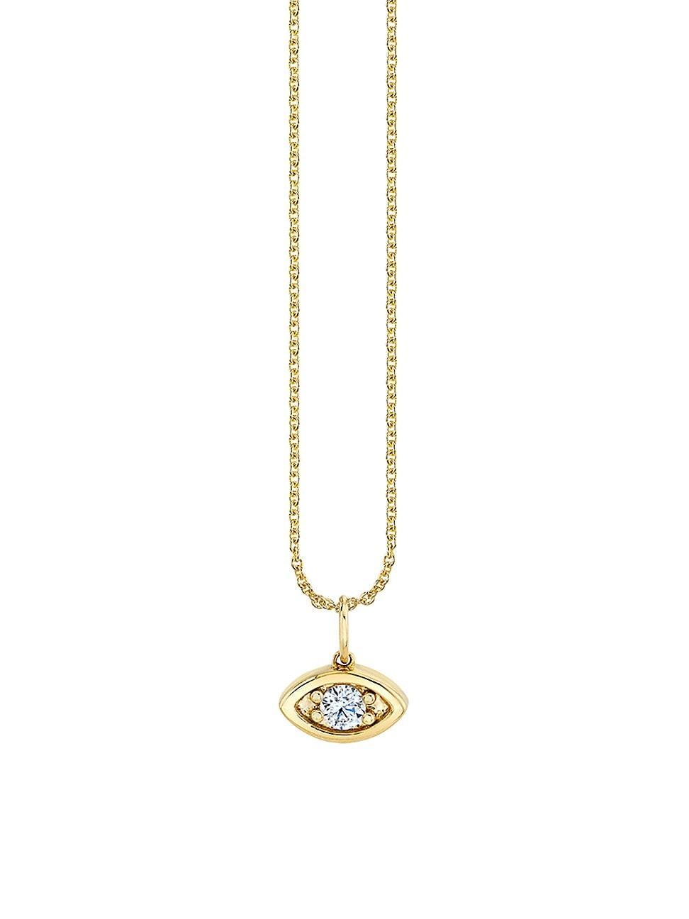 Womens Marquis Eye 14K Gold & Diamond Necklace Product Image