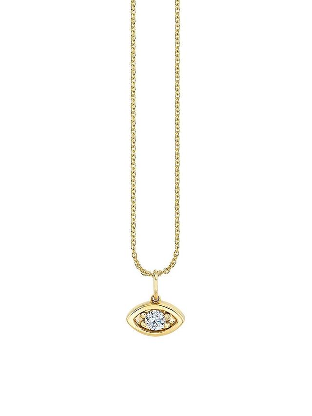 Womens Marquis Eye 14K Gold & Diamond Necklace Product Image