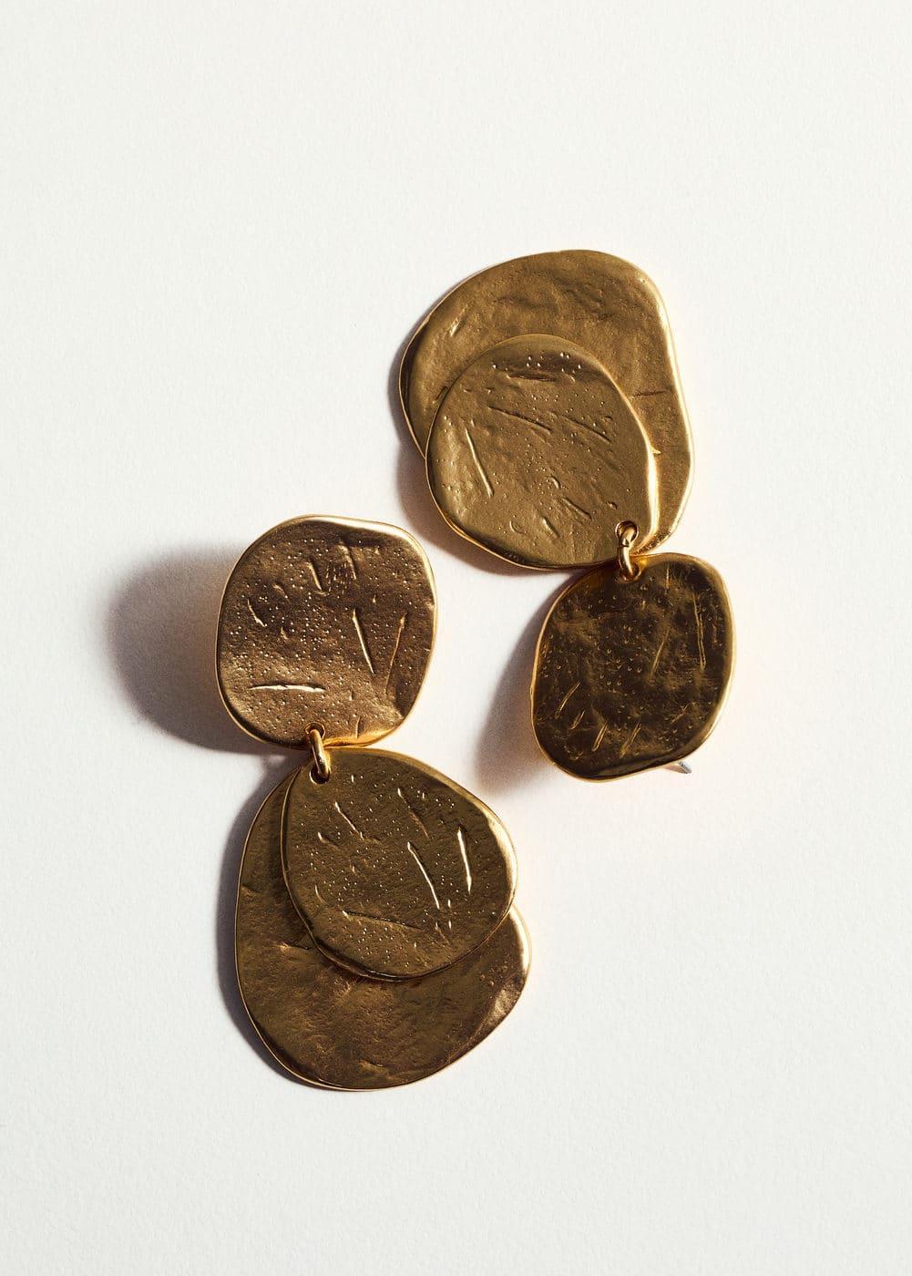 MANGO - Long coin earrings - One size - Women Product Image