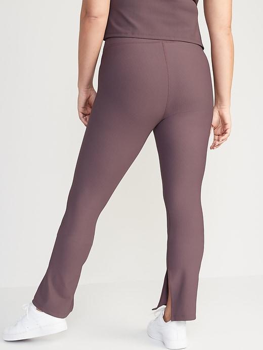 Extra High-Waisted PowerSoft Ribbed Flare Leggings Product Image