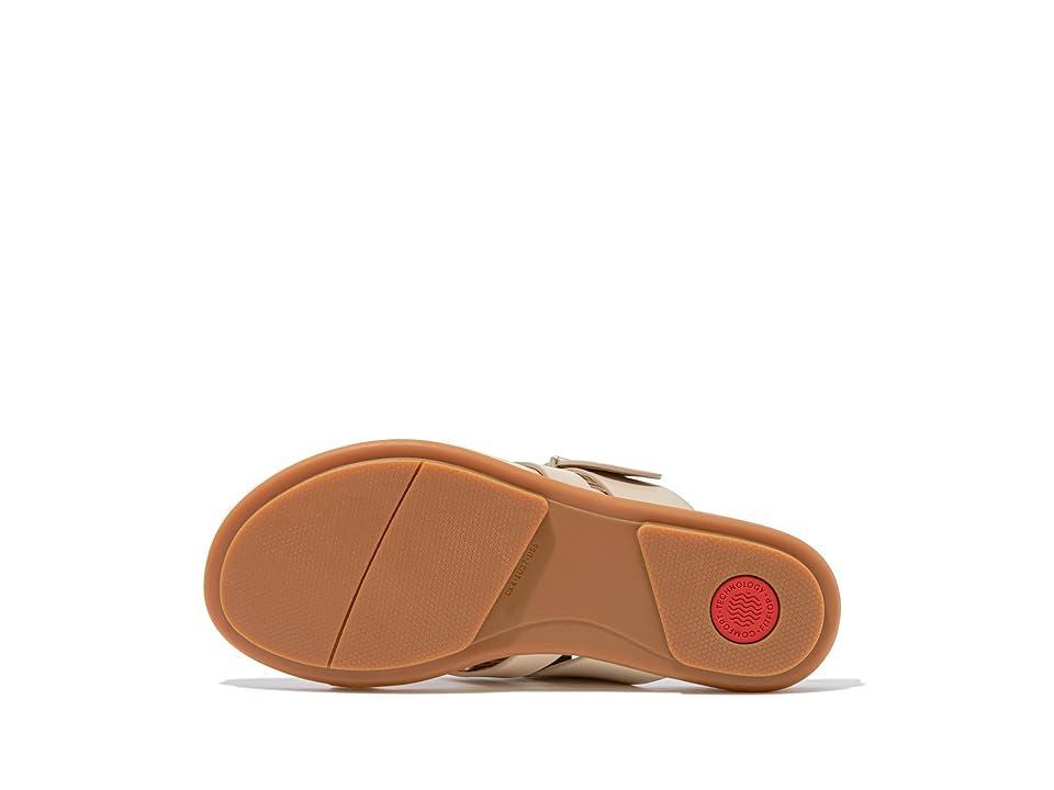 FitFlop Gracie Buckle Leather Strappy Toe-Post Sandals (Stone Beige) Women's Sandals Product Image