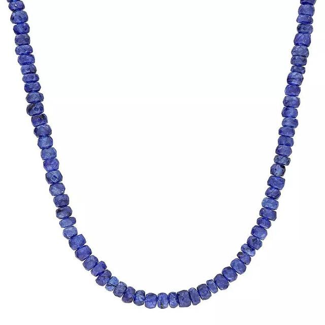 Stella Grace Sterling Silver Blue Sapphire Facetted Bead Necklace, Womens Product Image