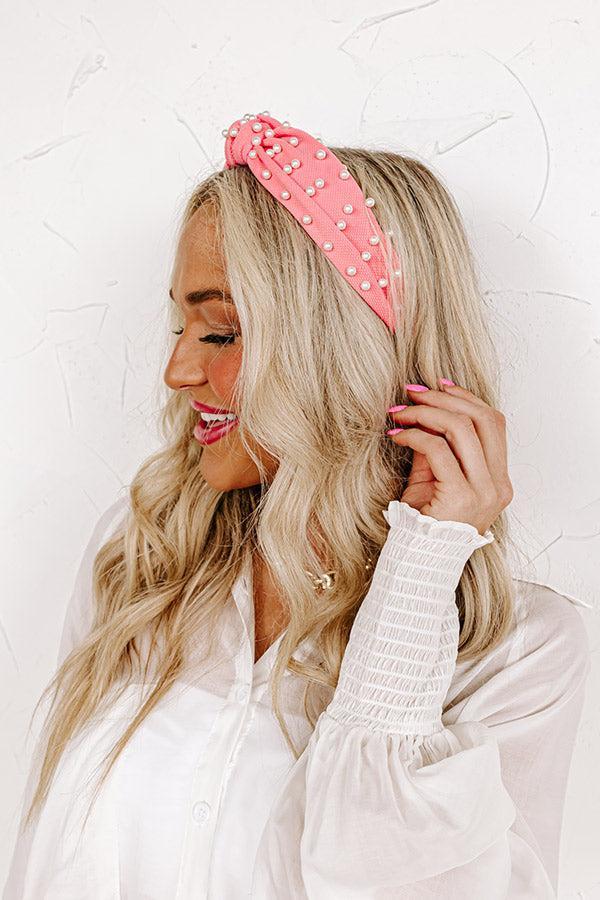 Shore About It Embellished Headband In Pink Product Image