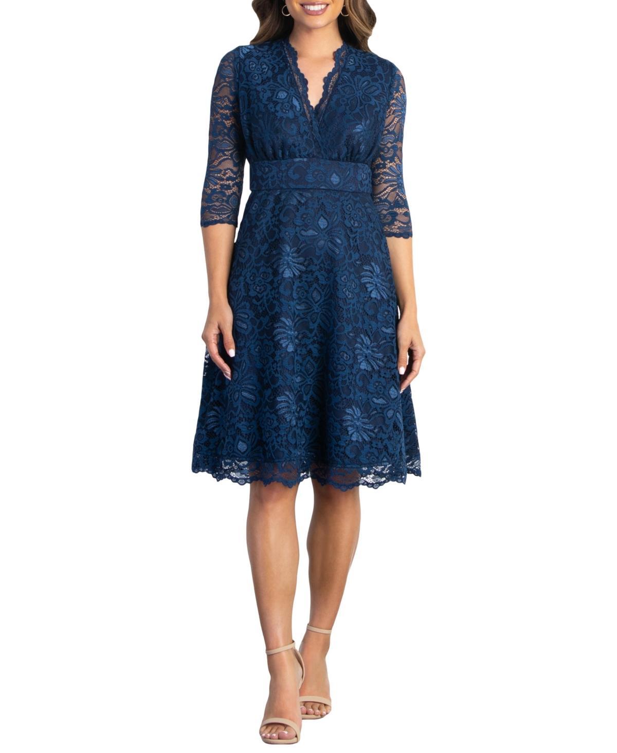 Kiyonna Womens Mademoiselle Lace Cocktail Dress with Sleeves Product Image