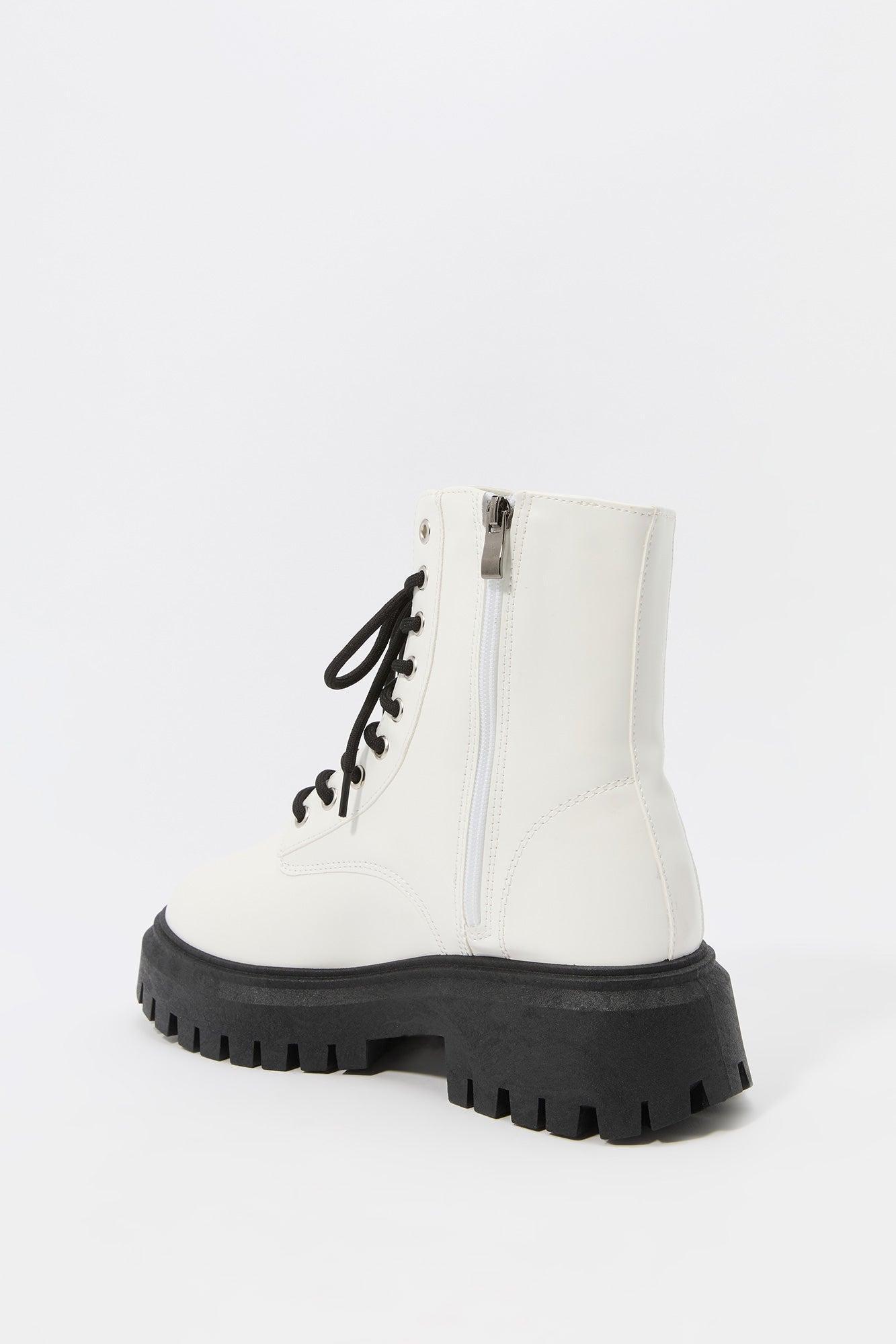 Faux Leather Platform Boot Female Product Image