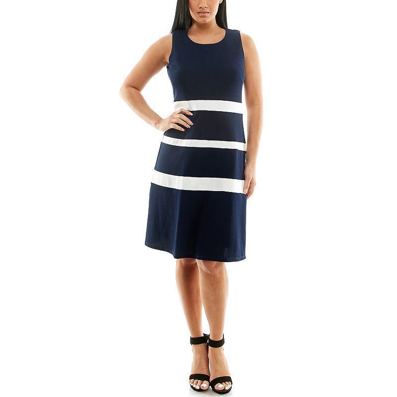 Womens Nina Leonard Colorblock Dress Product Image