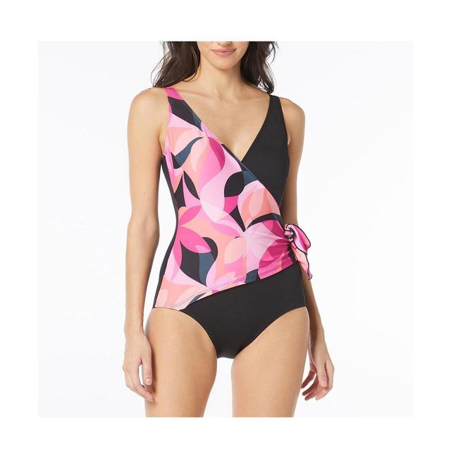 Gabar Womens Missy Island Abstract Surplice one piece swimsuit Product Image