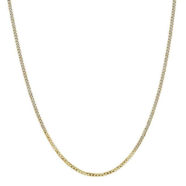 14k Gold Beveled Curb Chain Necklace, Womens Product Image