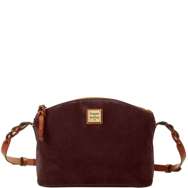 Dooney & Bourke Womens Suede Penny Crossbody Leather Shoulder Bag in Wine Product Image