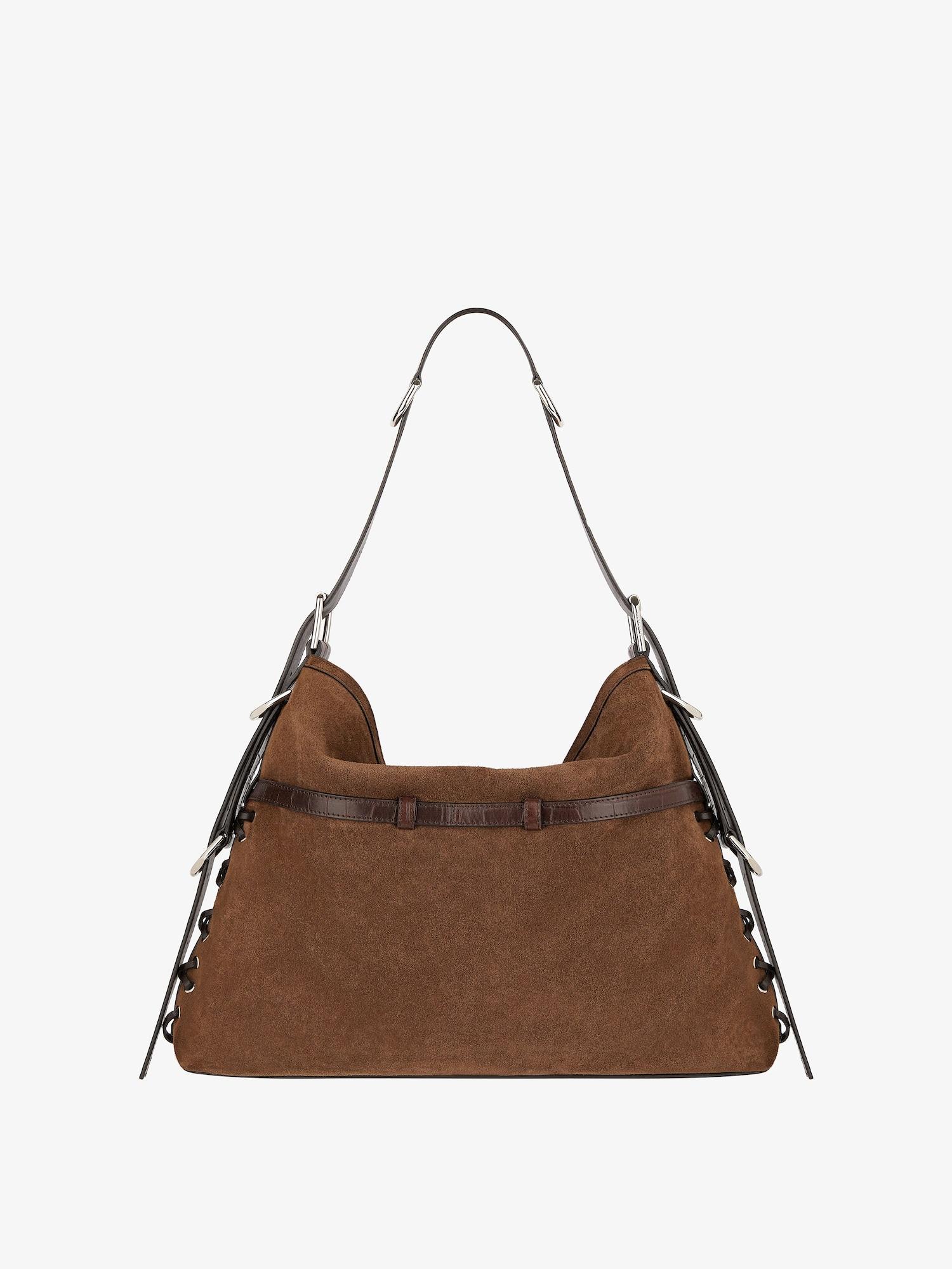 Medium Voyou Boyfriend bag in corset style suede Product Image