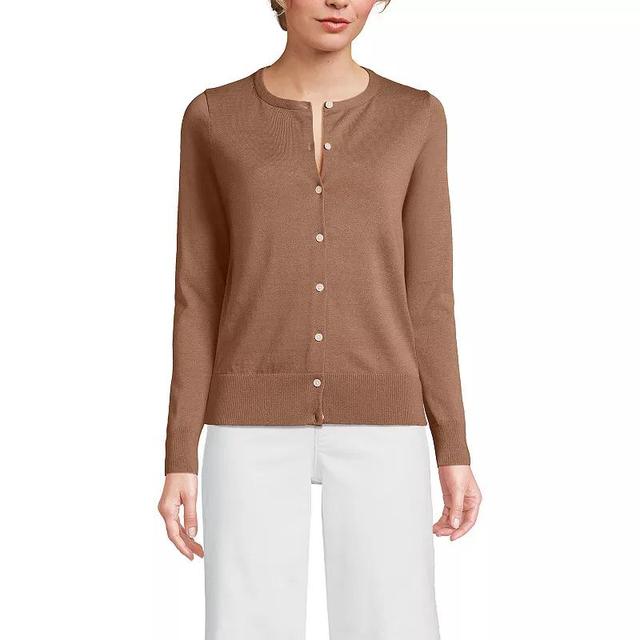 Petite Lands End Fine Gauge Cotton Cardigan Sweater, Womens Product Image