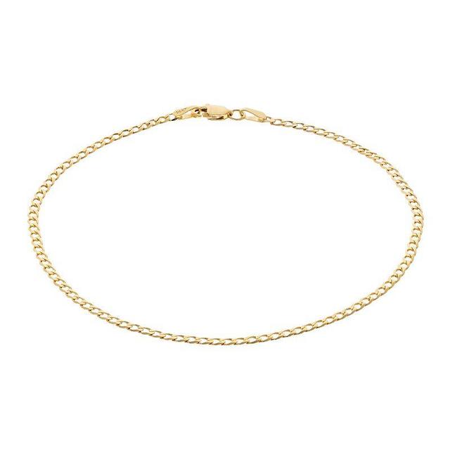 14k Gold Beveled Curb Chain Necklace, Womens Product Image