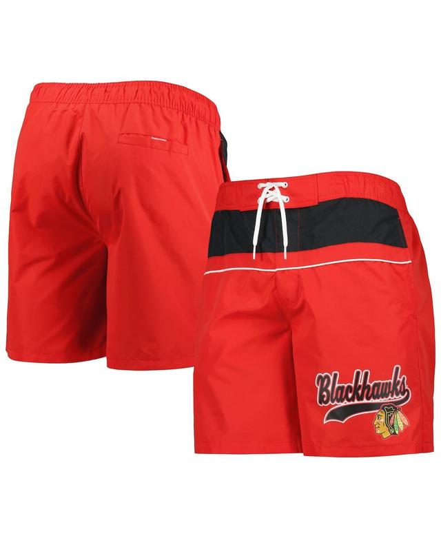 Mens Starter Chicago Blackhawks Freestyle Volley Swim Shorts Product Image