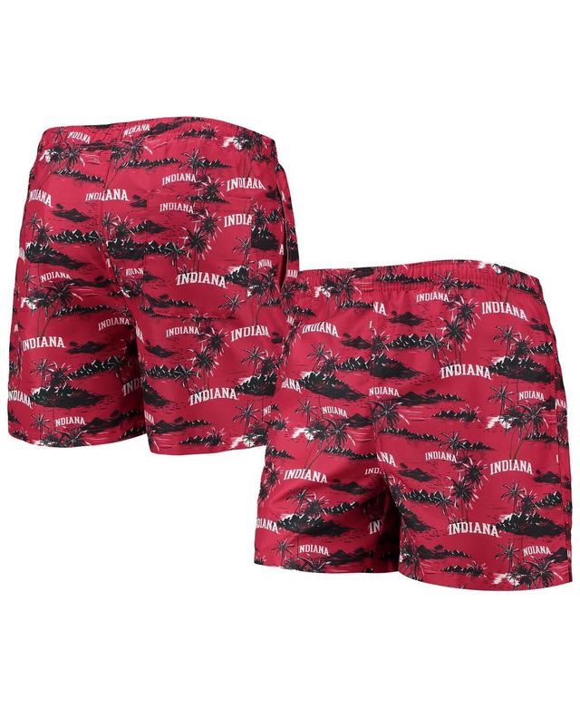 Mens Foco Crimson Indiana Hoosiers Island Palm Swim Trunks Product Image