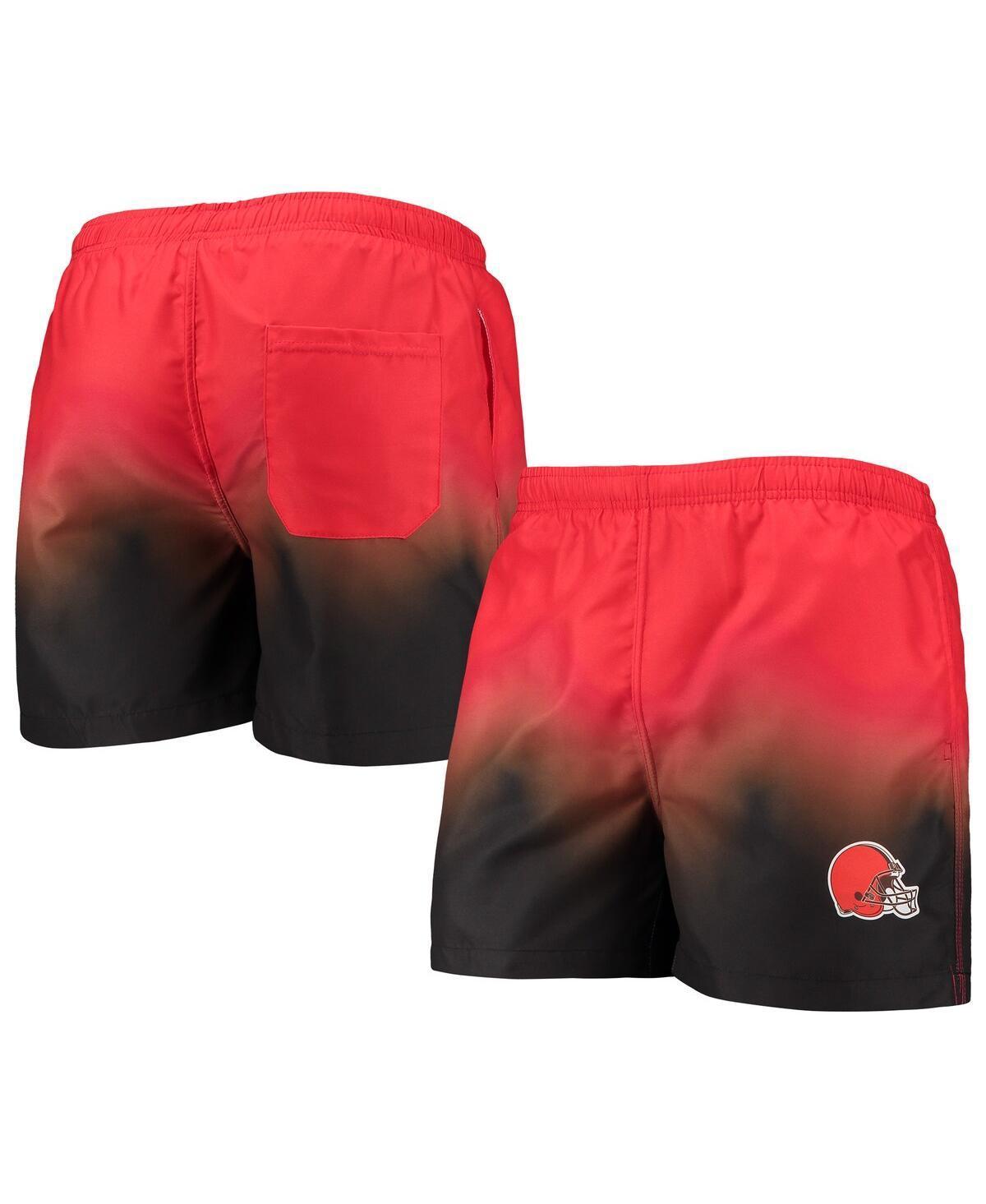 Mens FOCO /Brown Cleveland Browns Dip-Dye Swim Shorts Product Image