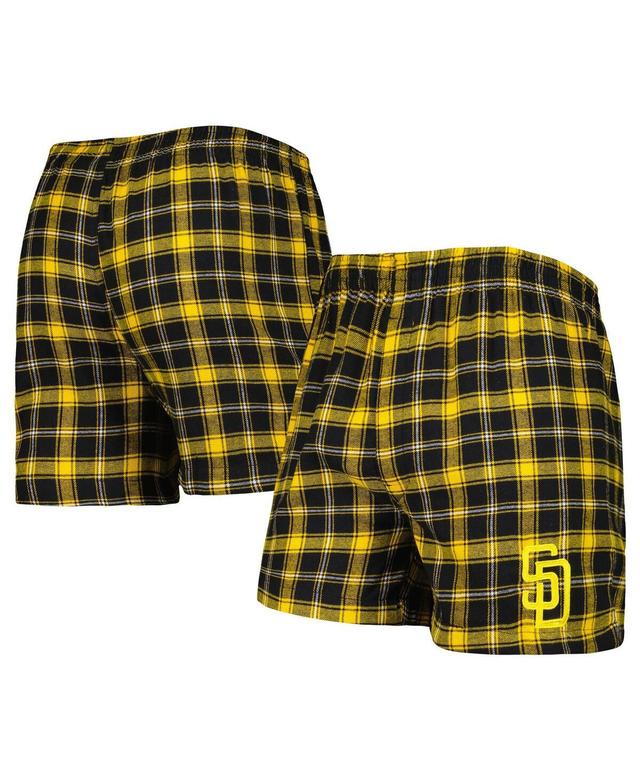 Mens Concepts Sport Black San Diego Padres Ledger Flannel Boxers - Black Product Image