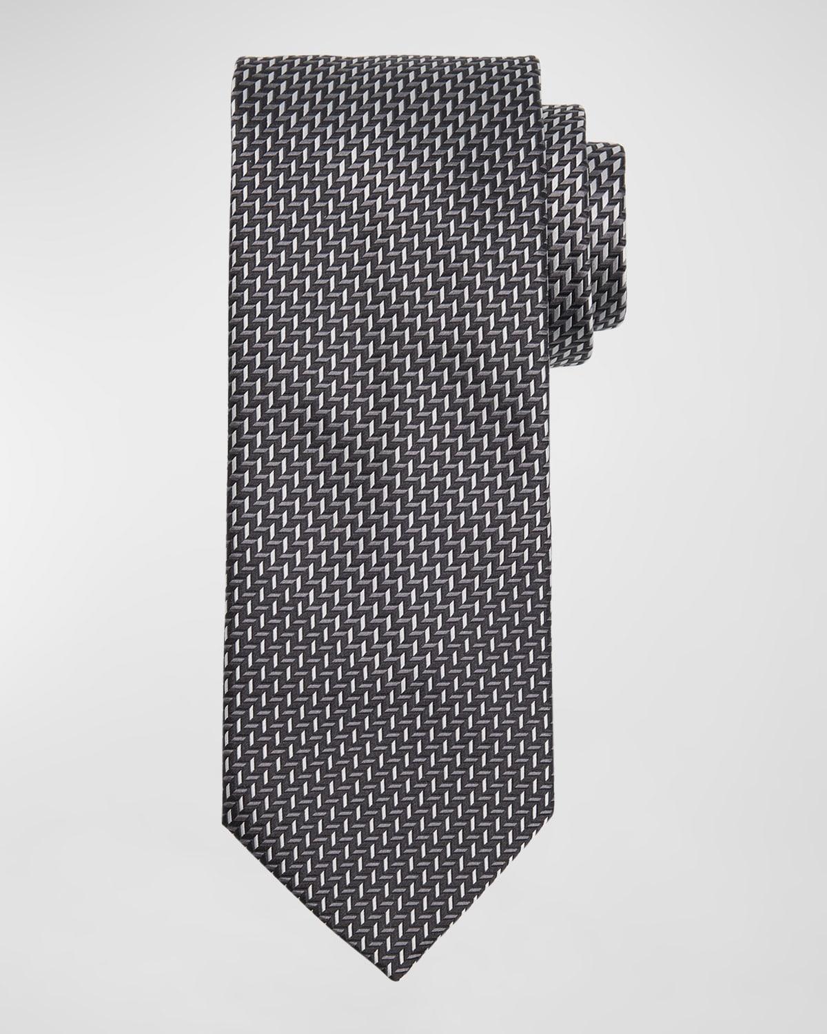 Men's Chevron-Print Silk Tie Product Image