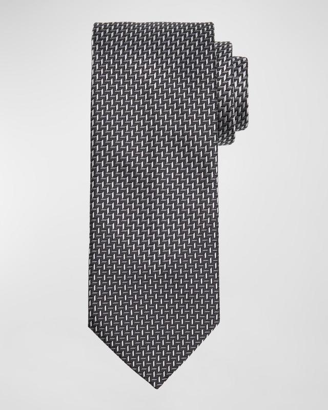 Mens Chevron-Print Silk Tie Product Image