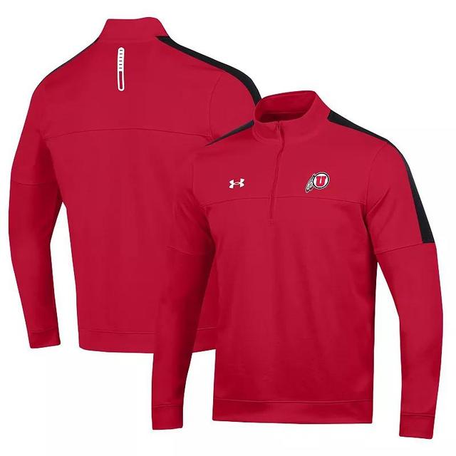 Mens Under Armour Red Utah Utes Midlayer Half-Zip Jacket Product Image