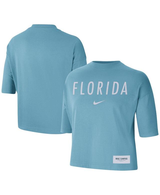 Womens Nike Blue Florida Gators Earth Tones Washed Boxy T-shirt Product Image