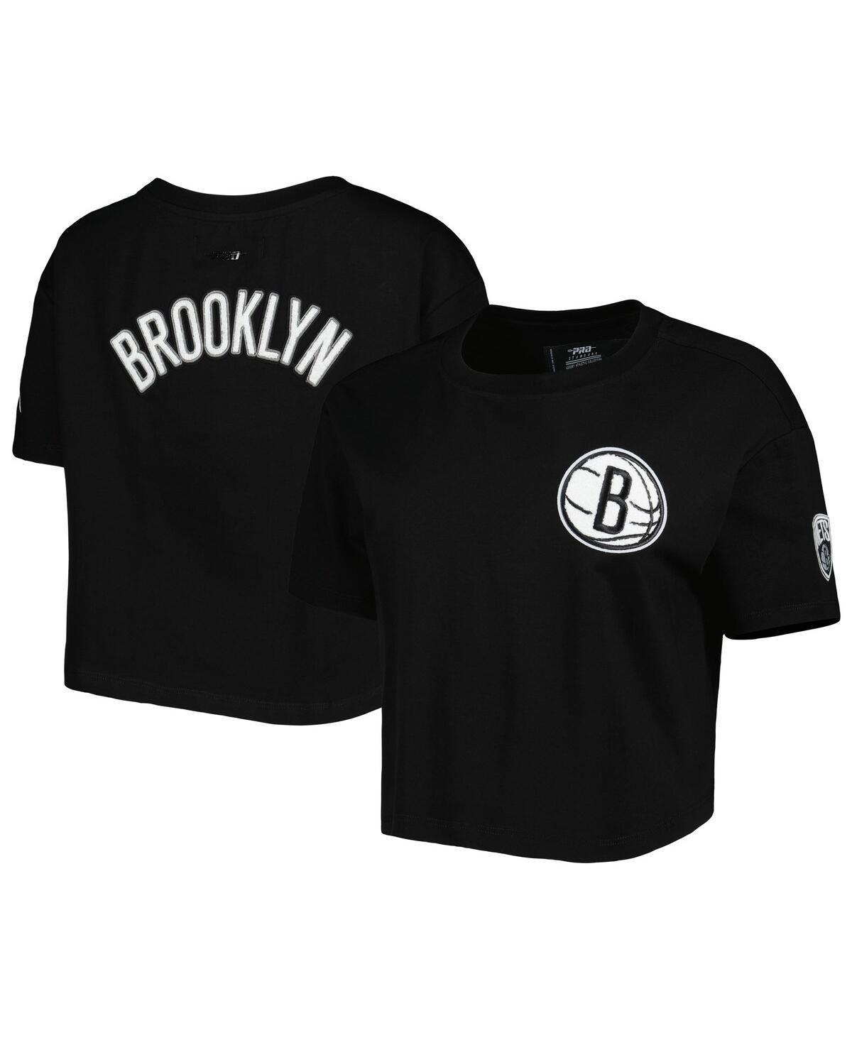 Womens Pro Standard Black Brooklyn Nets Classics Boxy T-shirt Product Image