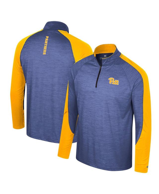 Mens Colosseum Royal Pitt Panthers Langmore Raglan Quarter-Zip Top Product Image