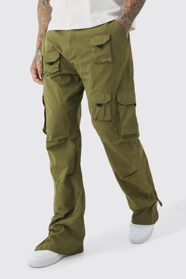 Tall Multi Split Hem Relaxed Fit Cargo Pants | boohooMAN USA Product Image