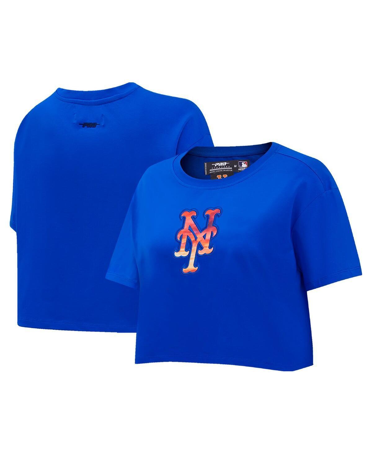 Womens Pro Standard Royal New York Mets Painted Sky Boxy Cropped T-shirt product image