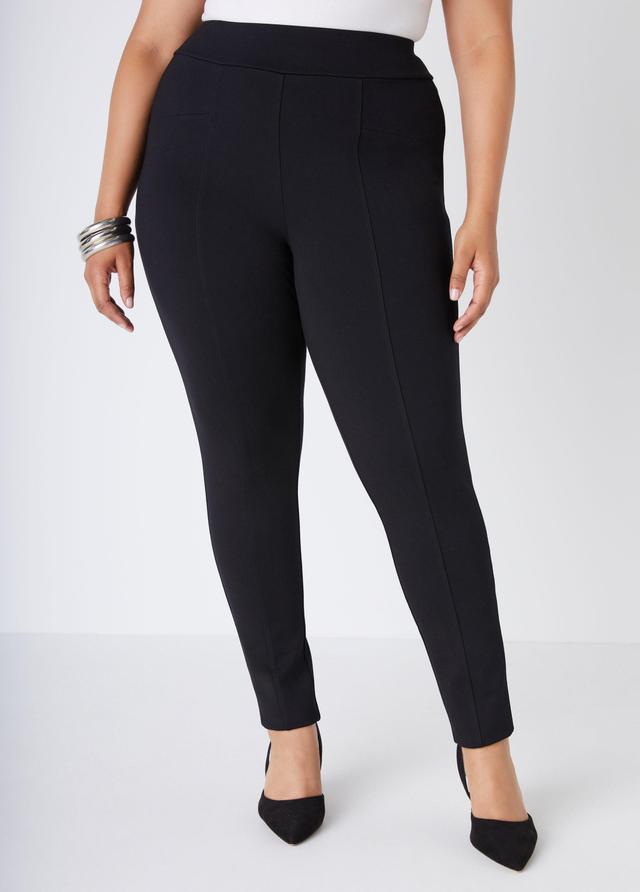 Plus Size Seam Detailed Ponte Leggings Ashley Stewart Product Image