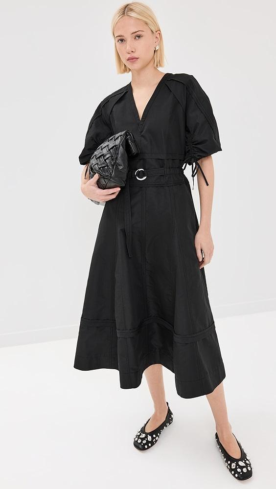 3.1 Phillip Lim V-Neck Dress with Gathered Sleeves | Shopbop Product Image