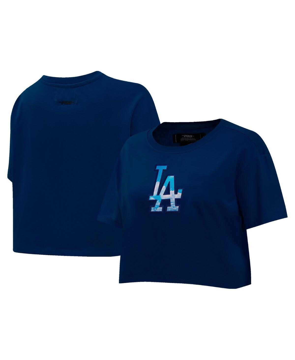 Womens Pro Standard Navy Los Angeles Dodgers Painted Sky Boxy Cropped T-shirt Product Image