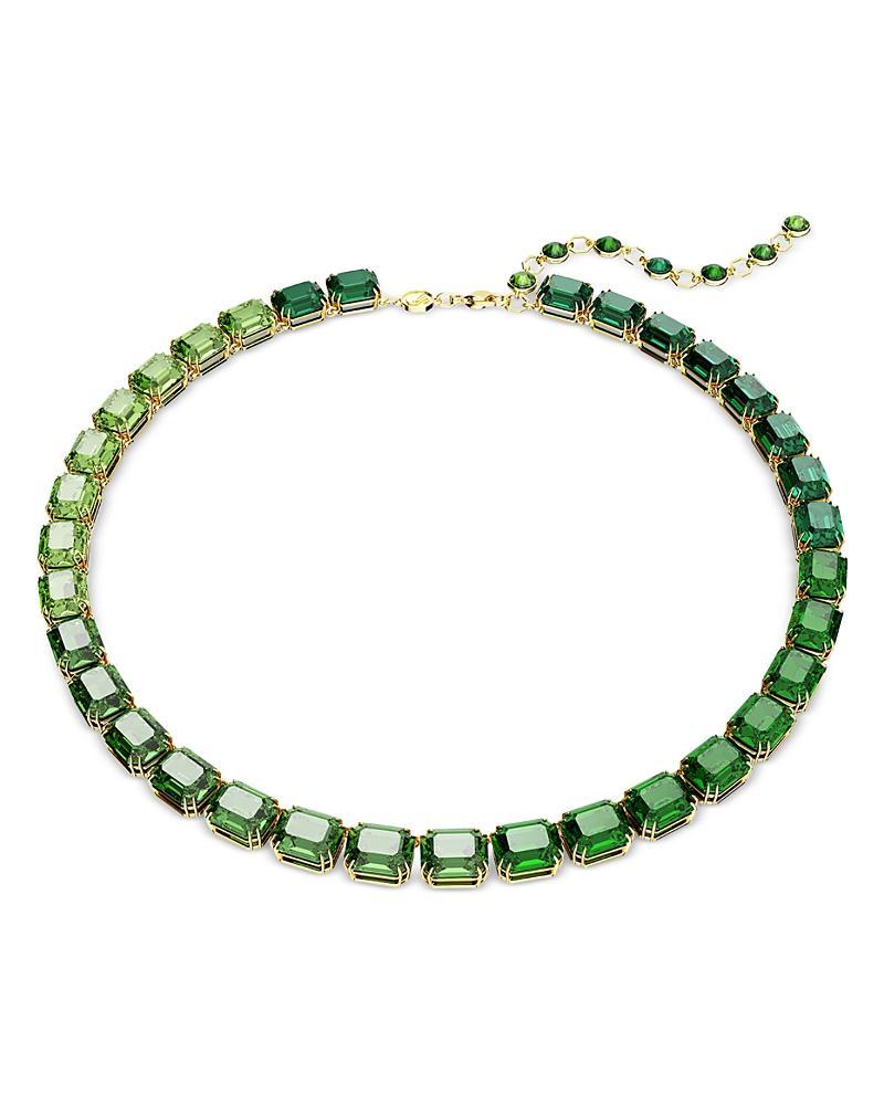 Swarovski Millenia Green Color Gradient Octagon Cut Collar Necklace in Gold Tone, 14.96-16.93 Product Image