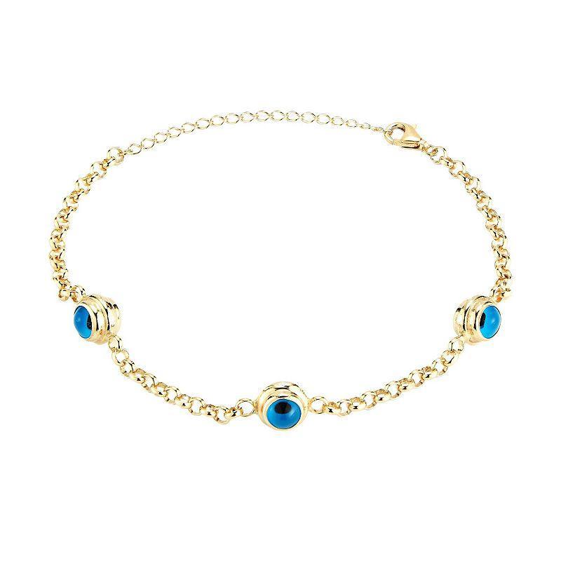 Sunkissed Sterling Triple Evil Eye Bracelet, Womens, Gold Tone Product Image