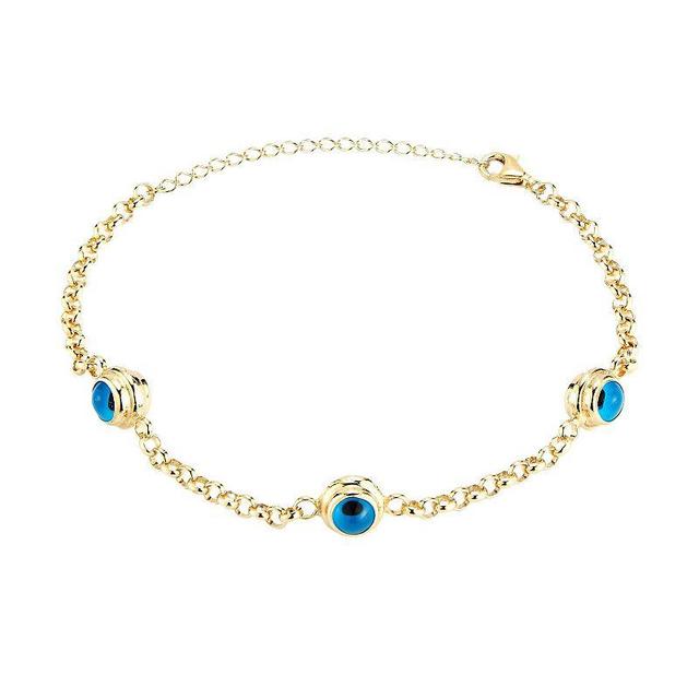 Sunkissed Sterling Triple Evil Eye Bracelet, Womens, Gold Tone Product Image