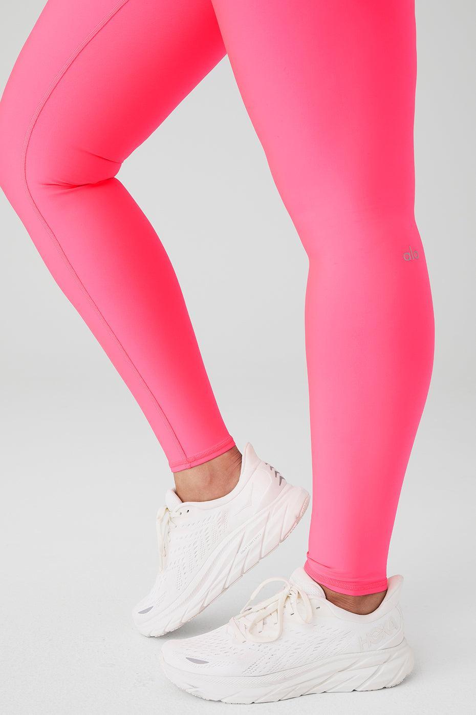 High-Waist Airlift Legging - Fluorescent Pink Coral Female Product Image