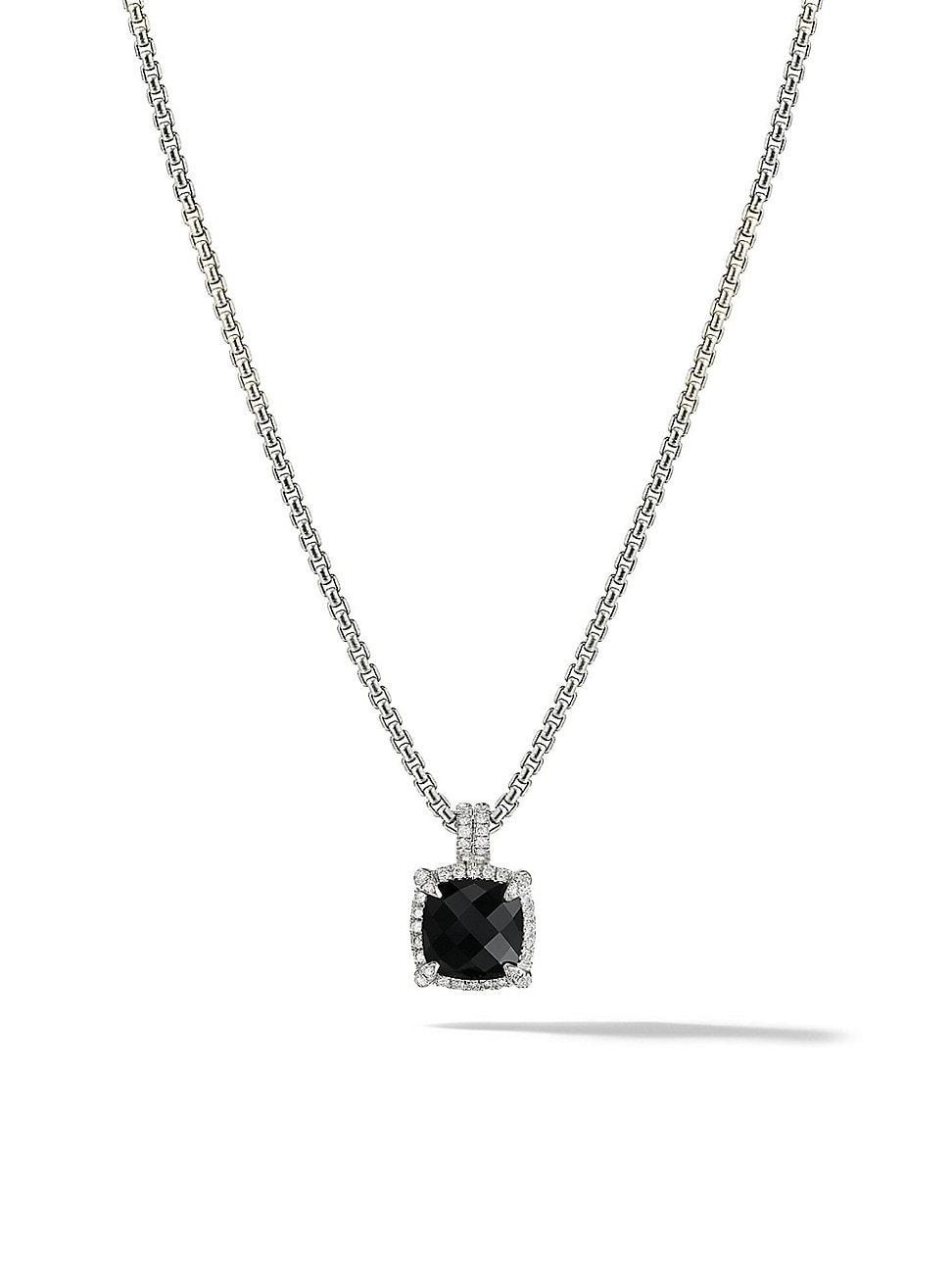 Womens Chatelaine Pav Bezel Pendant Necklace with Diamonds Product Image