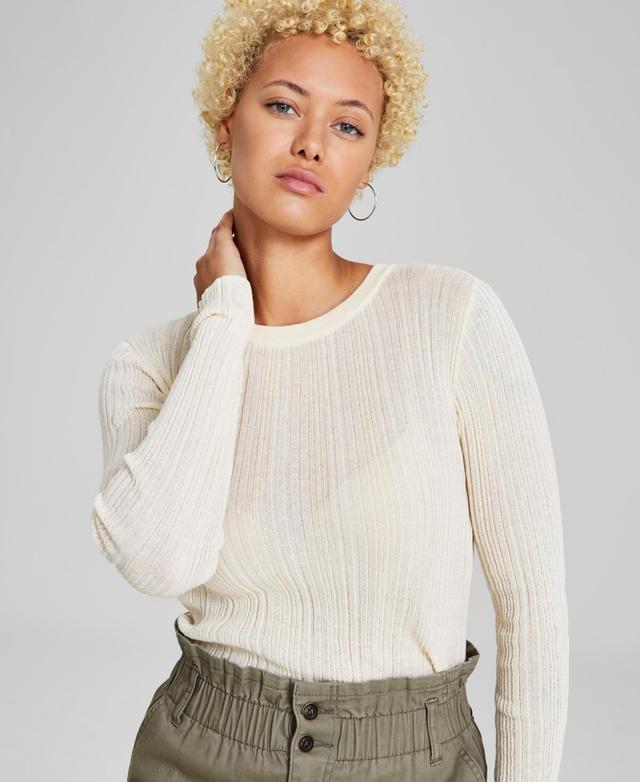 And Now This Womens Thin Ribbed Long-Sleeve Sweater, Created for Macys Product Image