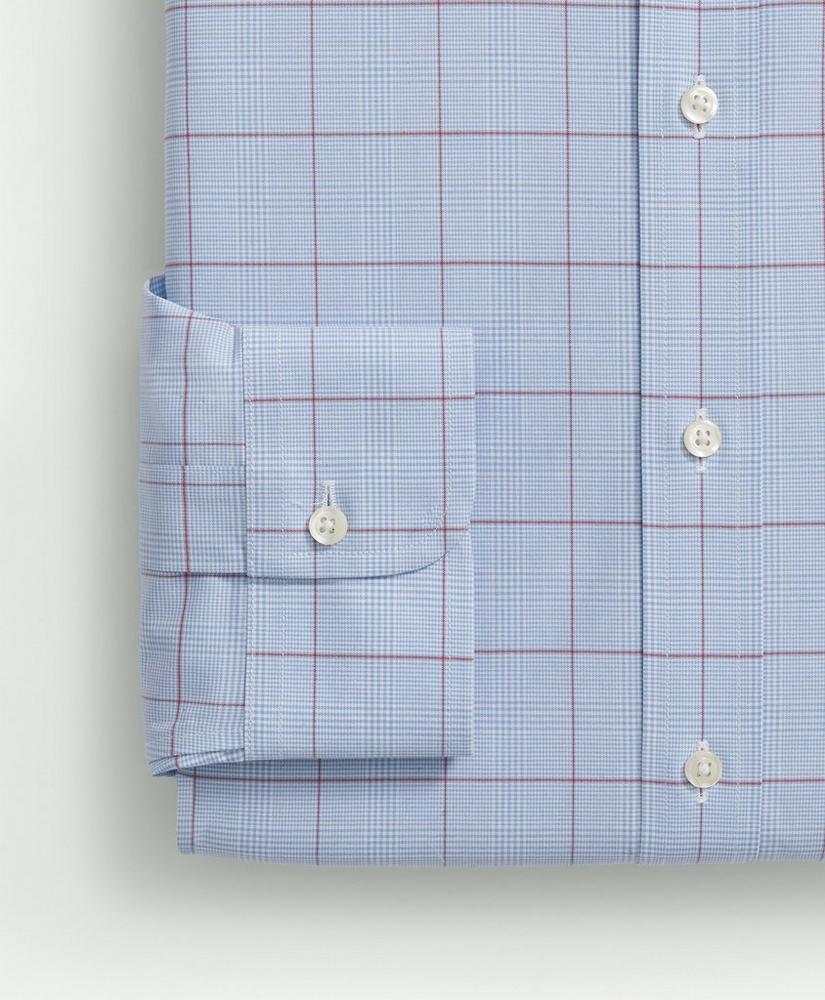 Stretch Big & Tall Supima® Cotton Non-Iron Poplin English Spread Collar, Glen Plaid Dress Shirt Product Image