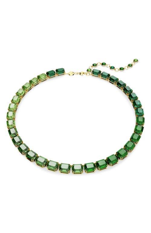 Swarovski Millenia Green Color Gradient Octagon Cut Collar Necklace in Gold Tone, 14.96-16.93 Product Image