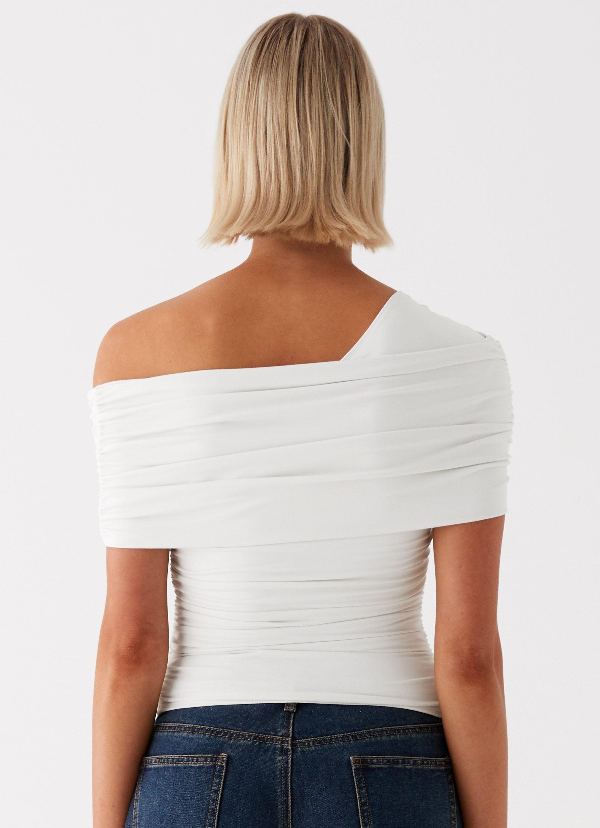 Gabbie Off Shoulder Top - White Product Image