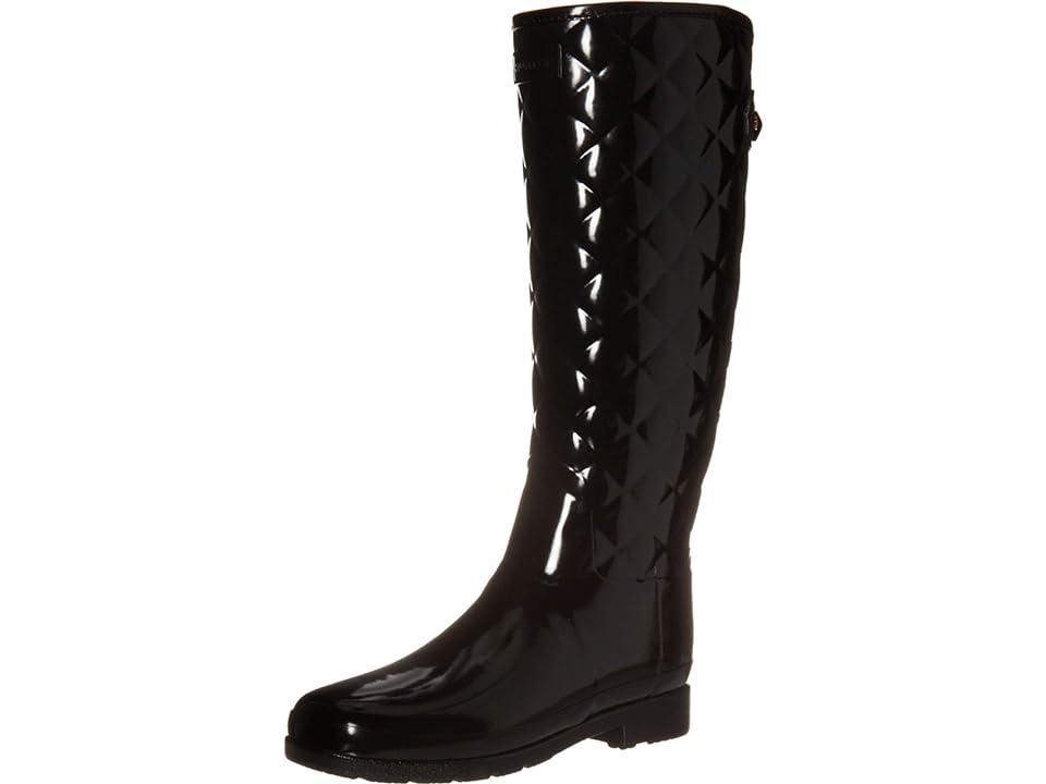 Womens Refined Gloss Tall Quilted Rubber Rain Boots Product Image