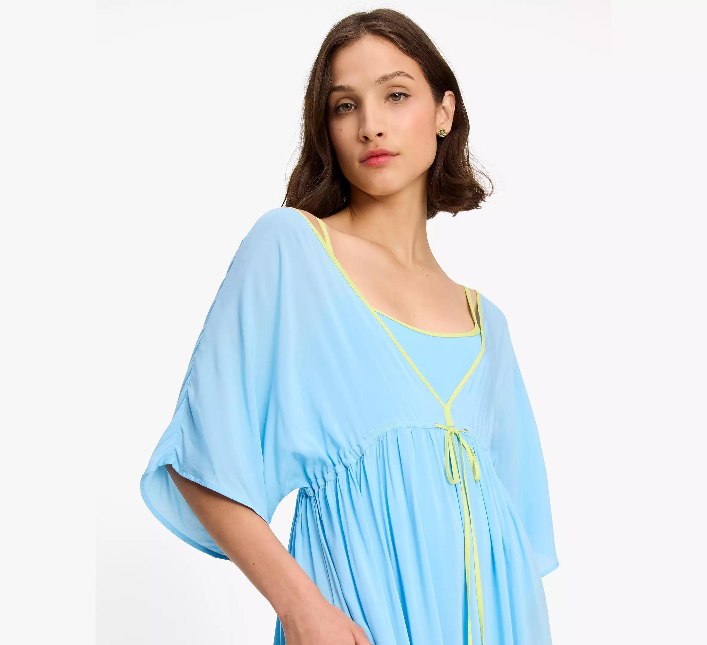 Colorblock Midi Cover Up Dress Product Image