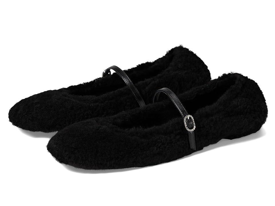 Stuart Weitzman Lennox Shearling Flat (Natural/Oat) Women's Flat Shoes Product Image