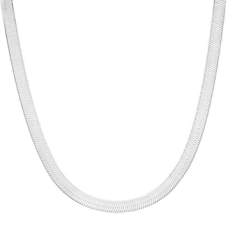 Sunkissed Sterling Herringbone Chain Necklace, Womens Silver Tone Product Image